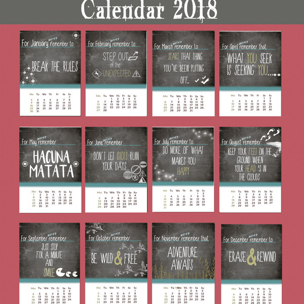Ημερολόγιο 2018! - ζωγραφισμένα στο χέρι, ημερολόγια, δωράκι, έλληνες σχεδιαστές, χριστουγεννιάτικα δώρα - 2