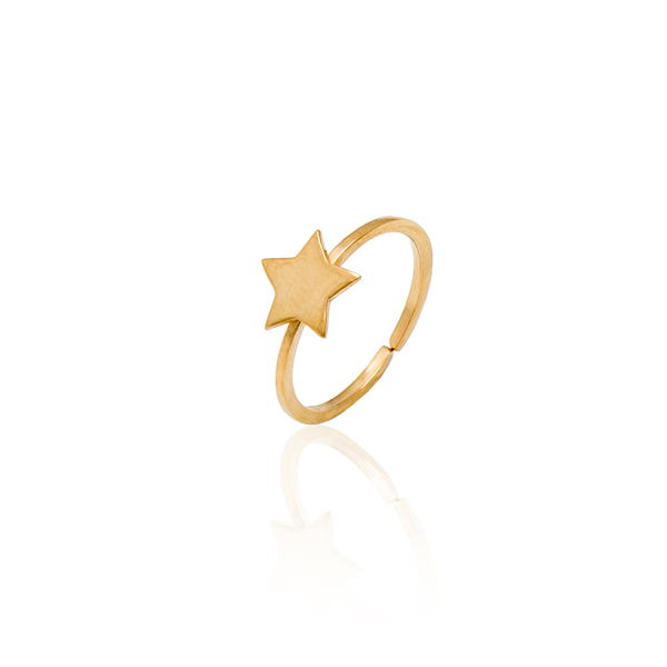 Δαχτυλίδι Star - ορείχαλκος, αστέρι, αυξομειούμενα