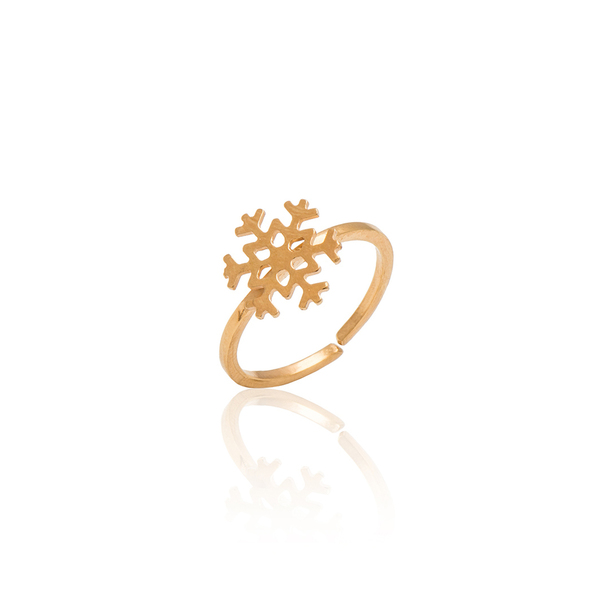 Δαχτυλίδι Snowflake - ορείχαλκος, δαχτυλίδι, χιονονιφάδα, αυξομειούμενα