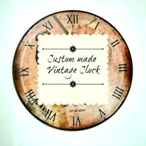 Χειροποίητο ρολόι - vintage, ρολόι, mdf, customized, τοίχου, ξύλινο, personalised, ξύλινα διακοσμητικά, ρολόγια - 2