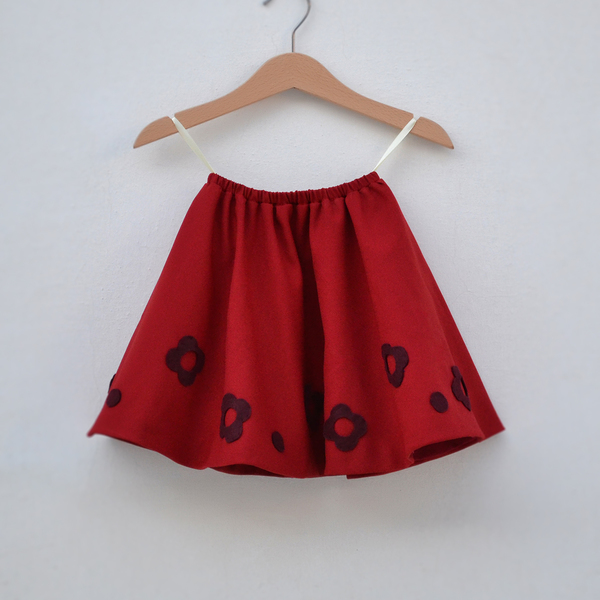 Red Vintage Skirt-Κόκκινη Κλος Φούστα - βαμβάκι, κορίτσι, βρεφικά, φθινόπωρο, Black Friday, για παιδιά, παιδικά ρούχα