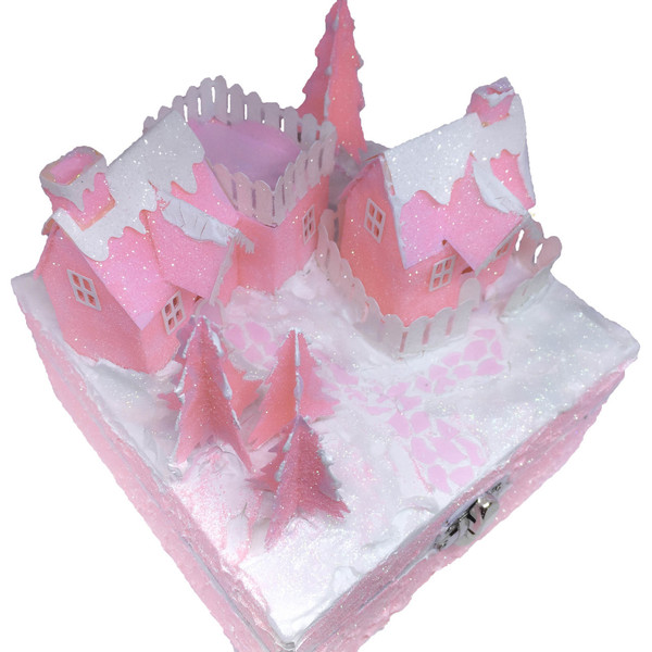 κουτί χριστουγεννιάτικο χωριό - ξύλο, χαρτί, δώρο, κουτί, οργάνωση & αποθήκευση, romantic, χριστουγεννιάτικο, διακοσμητικά - 3