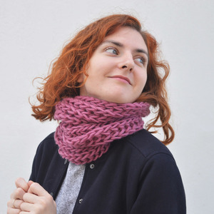 Χειροποίητος knitted μάλλινος λαιμός VINTAGE - μαλλί, χειμωνιάτικο, κασκόλ, χειροποίητα, λαιμοί, πλεκτοί λαιμοί