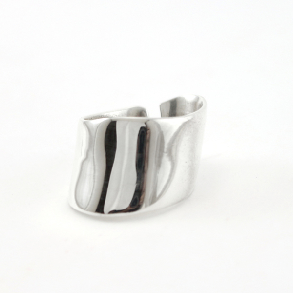 Curvy ring - silver 925 - statement, chic, βραδυνά, μοντέρνο, chevalier, ασήμι 925, ασήμι 925, δαχτυλίδι, δαχτυλίδια, minimal, ασημένια, unisex, contemporary, μεγάλα, έλληνες σχεδιαστές, αυξομειούμενα - 4