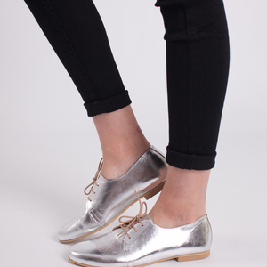 silver oxford shoes - ύφασμα, φλατ, δώρα για γυναίκες