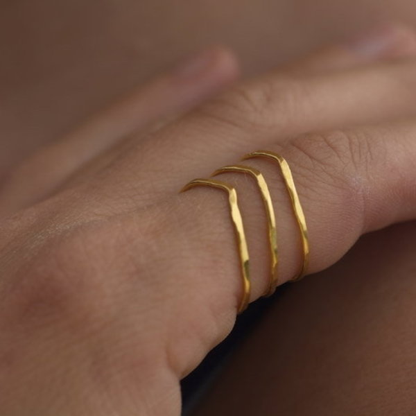 Τριπλο δαχτυλιδι - ασημί, επιχρυσωμένα, δαχτυλίδι, αυξομειούμενα - 3
