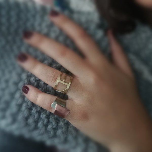 Minimal Δαχτυλίδι Chevalier από Ασήμι 925 & Χαλκό - ασήμι, μοντέρνο, chevalier, χαλκός, χαλκός, δαχτυλίδι - 2