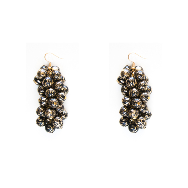 "Profusion" - polymer clay glamorous earrings - χειροποίητα, fashion jewelry, χριστουγεννιάτικα δώρα