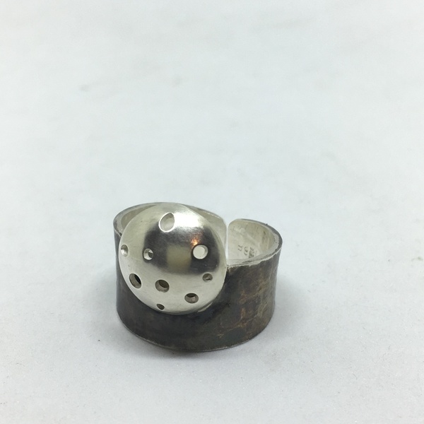 Ασημένιο χειροποίητο δαχτυλίδι με οξείδωση - ιδιαίτερο, μοναδικό, μοντέρνο, ασήμι 925, δαχτυλίδι, γεωμετρικά σχέδια, χειροποίητα, minimal, μικρά, rock, μεγάλα, αυξομειούμενα - 5