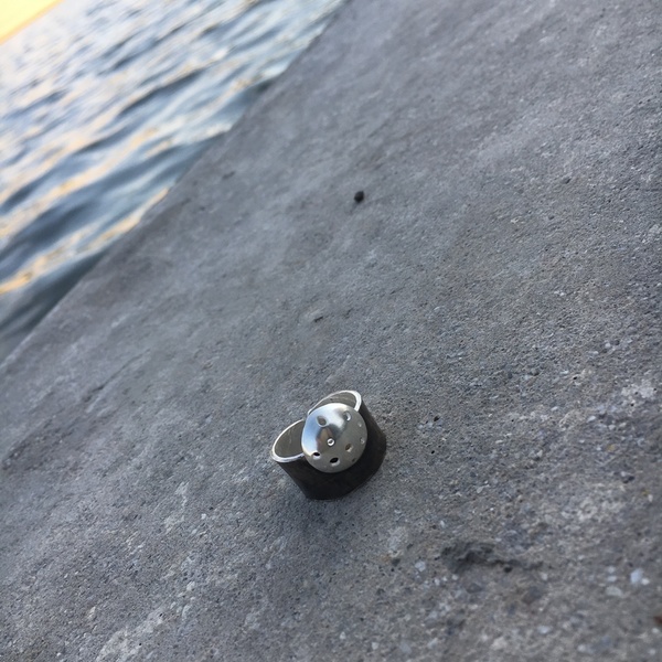 Ασημένιο χειροποίητο δαχτυλίδι με οξείδωση - ιδιαίτερο, μοναδικό, μοντέρνο, ασήμι 925, δαχτυλίδι, γεωμετρικά σχέδια, χειροποίητα, minimal, μικρά, rock, μεγάλα, αυξομειούμενα - 2