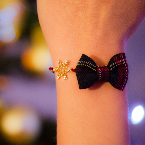 Snowflake Lucky Charm - γούρι, charms, φιόγκος, romantic, χριστουγεννιάτικο, ατσάλι, ημιπολύτιμες πέτρες, χάντρες, αιματίτης, χαολίτης, κόσμημα, αυξομειούμενα, ύφασμα, με φούντες, γούρια κοσμήματα, Black Friday, γούρια - 4