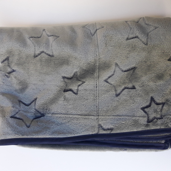 Βρεφικο χειροποίητο κουβερτακι μαλακο με αστερια - μπλε, αστέρι, χειροποίητα, βρεφικά, κουβέρτες - 5