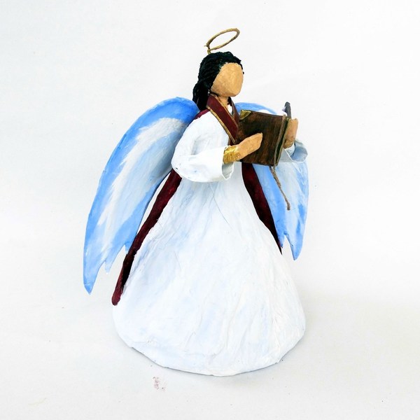 ονειροχάρτινος άγγελος - διακοσμητικό, χαρτί, ακρυλικό, χριστουγεννιάτικο, διακοσμητικά, χριστουγεννιάτικα δώρα, αγγελάκι - 3