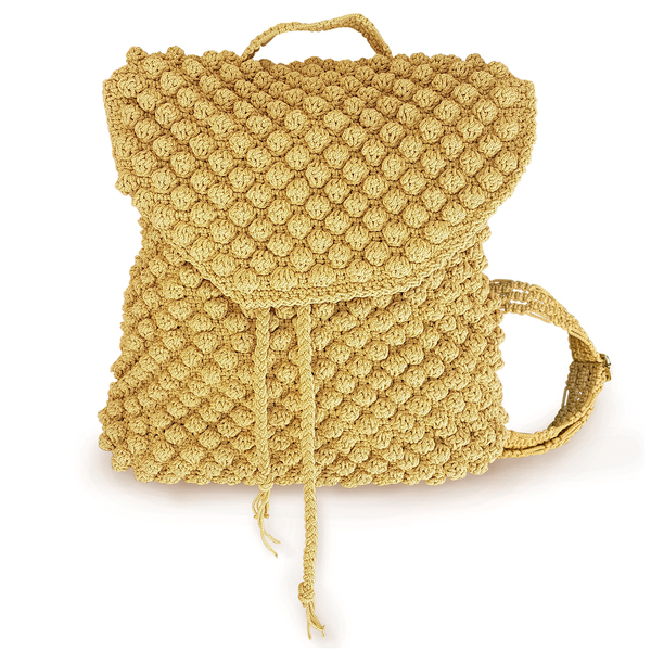 Πλεκτό χειροποίητο backpack - crochet, βελονάκι, πλάτης, σακίδια πλάτης, τσάντα, κορδόνια, χειροποίητα, all day, πλεκτές τσάντες