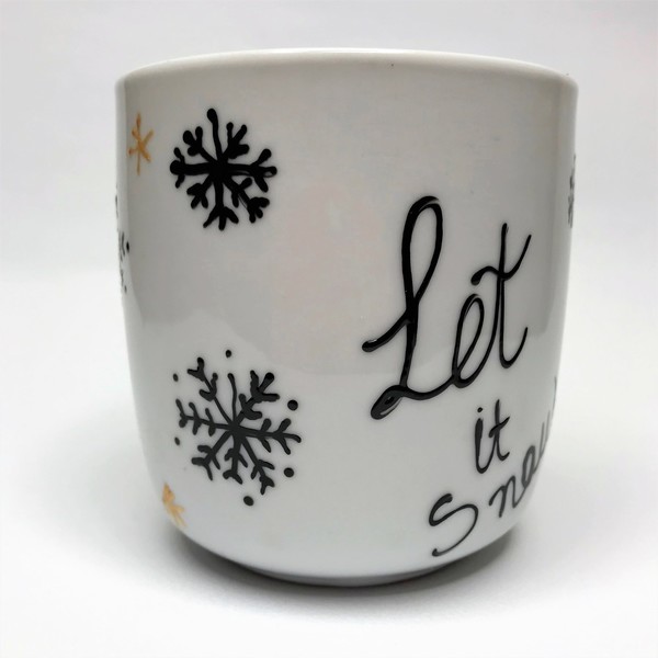 Let It Snow - διακοσμητικό, πορσελάνη, πορσελάνη, χριστουγεννιάτικο, διακοσμητικά, χιονονιφάδα, χριστουγεννιάτικα δώρα, κούπες & φλυτζάνια