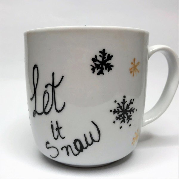 Let It Snow - διακοσμητικό, πορσελάνη, πορσελάνη, χριστουγεννιάτικο, διακοσμητικά, χιονονιφάδα, χριστουγεννιάτικα δώρα, κούπες & φλυτζάνια - 3