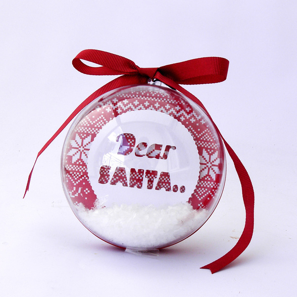 Χριστουγεννιάτικη μπάλα "Dear Santa" - δώρο, διακόσμηση, χειροποίητα, δωράκι, χριστουγεννιάτικο, μπάλες