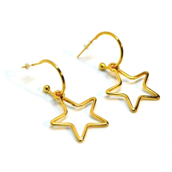 Σκουλαρίκια mini stars - ορείχαλκος, αστέρι, σκουλαρίκια - 3