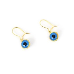 Evil Eye Drop Σκουλαρίκια - ασήμι, μοντέρνο, επιχρυσωμένα, δώρο, σκουλαρίκια, μάτι, γενέθλια, χριστουγεννιάτικο, evil eye, gift, δώρα για γυναίκες