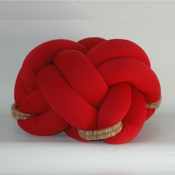 Μοντέρνο Χειροποίτητο Μαξιλάρι Κάθισμα Δαπέδου Πούφ απο Ύφασμα - Κόκκινο - βαμβάκι, μαξιλάρια