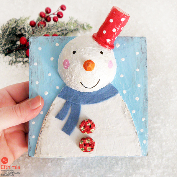 Διακοσμητικοί χιονάνθρωποι - διακοσμητικό, ξύλο, μοναδικό, χαρτί, διακόσμηση, χριστουγεννιάτικο, διακοσμητικά, χιονάνθρωπος, χριστουγεννιάτικα δώρα - 3