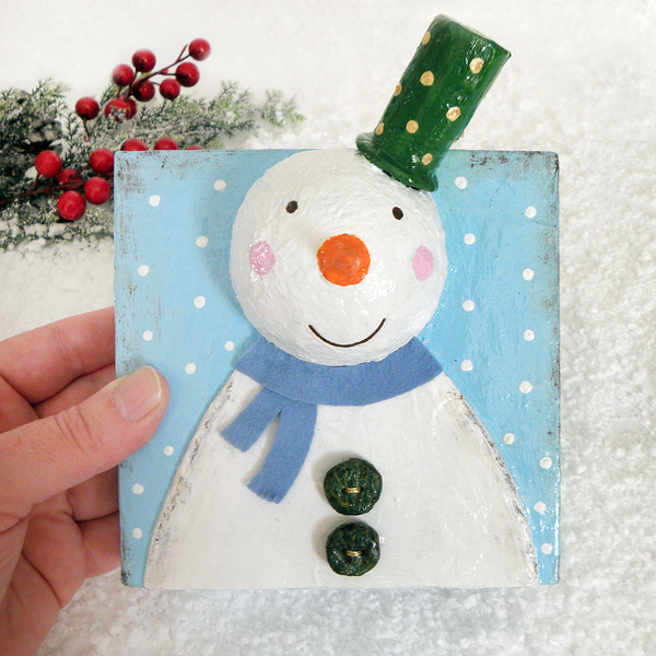 Διακοσμητικοί χιονάνθρωποι - διακοσμητικό, ξύλο, μοναδικό, χαρτί, διακόσμηση, χριστουγεννιάτικο, διακοσμητικά, χιονάνθρωπος, χριστουγεννιάτικα δώρα - 4
