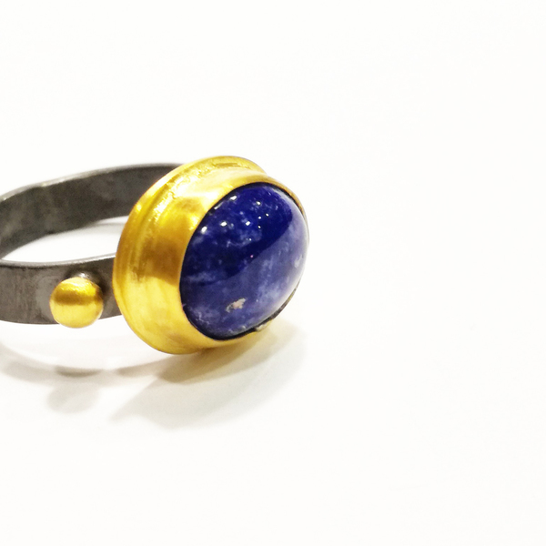 Δαχτυλίδι Σποράκια Μεγάλο Καστόνι - statement, ασήμι, ημιπολύτιμες πέτρες, vintage, επιχρυσωμένα, ασήμι 925, δαχτυλίδι, μεγάλα