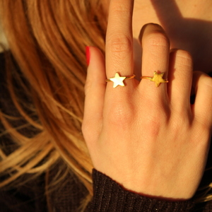 _star ring - χειροποίητο δαχτυλίδι αστέρι - chic, βραδυνά, μοντέρνο, επιχρυσωμένα, ορείχαλκος, επάργυρα, αστέρι, δαχτυλίδι, χειροποίητα, romantic, minimal, βεράκια, μικρά, χριστουγεννιάτικο, boho, αυξομειούμενα, φθηνά - 3