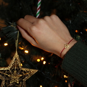 _star bracelet - χειροποίητο βραχιόλι αστέρι - charms, μοντέρνο, ορείχαλκος, αστέρι, βραχιόλι, κορδόνια, χειροποίητα, romantic, minimal, bracelet - 3