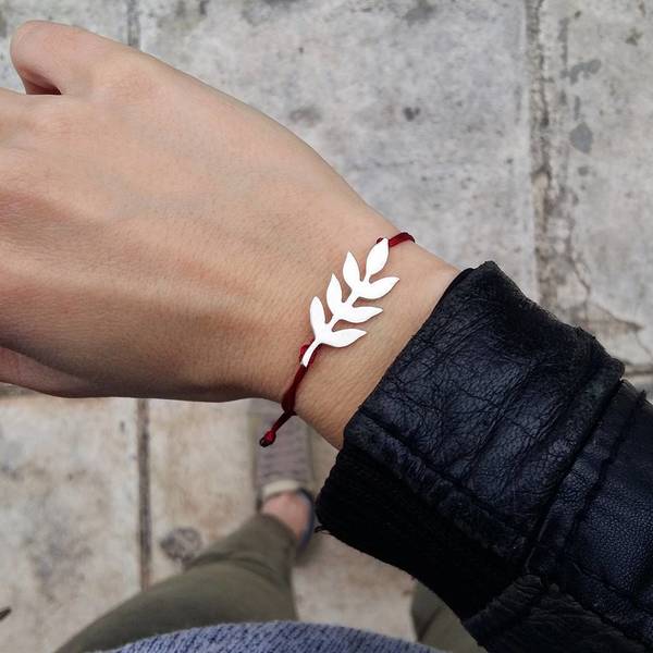 _fall bracelet - χειροποίητο βραχιόλι με φύλλο - boho, minimal, bracelet, βραχιόλι, μοντέρνο, φύλλο, χειροποίητα, ορείχαλκος, επιχρυσωμένα, κορδόνια, romantic, καλοκαιρινό, summer, αυξομειούμενα, charms, φθηνά - 4