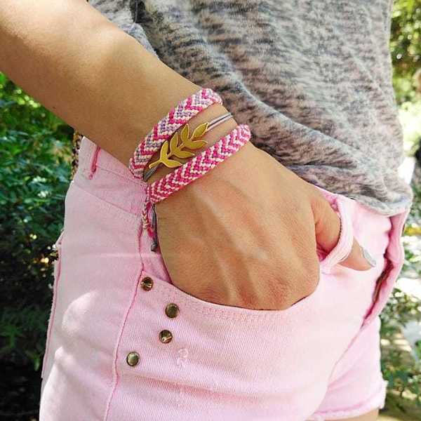 _fall bracelet - χειροποίητο βραχιόλι με φύλλο - boho, minimal, bracelet, βραχιόλι, μοντέρνο, φύλλο, χειροποίητα, ορείχαλκος, επιχρυσωμένα, κορδόνια, romantic, καλοκαιρινό, summer, αυξομειούμενα, charms, φθηνά - 5