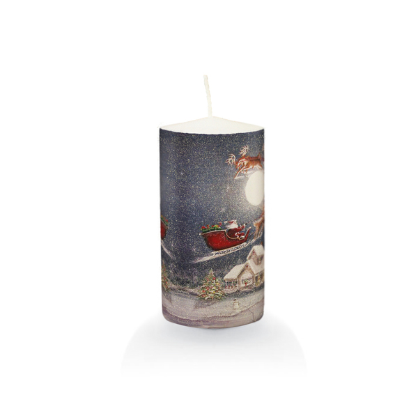Ο Αγιος Βασίλης με το έλκυθρο. Κερί κύλινδρος Χριστουγεννιάτικο - δώρο, διακοσμητικά, άγιος βασίλης, κεριά & κηροπήγια
