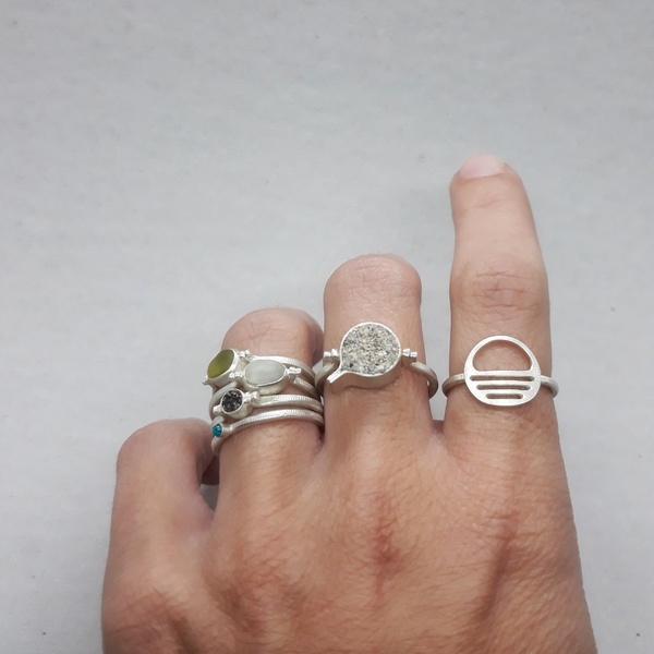 ○ Folegandros |δαχτυλίδι από ασήμι 925 και άμμο | ελληνικά νησιά - statement, ασήμι, μοναδικό, μοντέρνο, καλοκαίρι, ασήμι 925, ασήμι 925, δαχτυλίδι, χειροποίητα, rock - 4