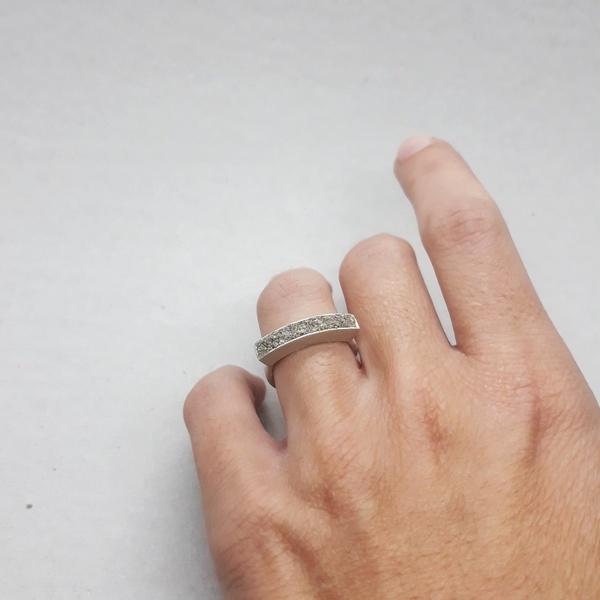 ○ Anafi | δαχτυλίδι από ασήμι 925 και άμμο | ελληνικά νησιά - statement, ασήμι, μοναδικό, μοντέρνο, καλοκαίρι, ασήμι 925, ασήμι 925, δαχτυλίδι, χειροποίητα, rock - 3