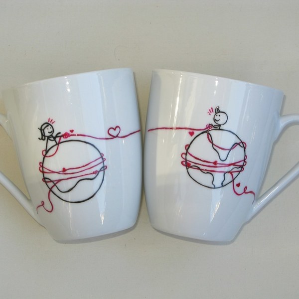 Κούπες-mugs - ζωγραφισμένα στο χέρι, δώρο, αγάπη, χειροποίητα, πορσελάνη, πορσελάνη, κούπες & φλυτζάνια