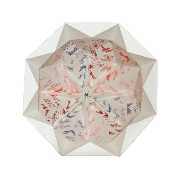 Χάρτινο καπέλο λάμπας origami medium ροζ - κορίτσι, χαρτί, origami, πεταλούδες, παιδικό δωμάτιο, οροφής - 3
