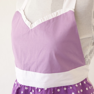 Lavender Retro Apron - βαμβάκι, κουζίνα, ποδιές μαγειρικής, δώρα γάμου, ρετρό, δώρο για τη γιαγιά - 2