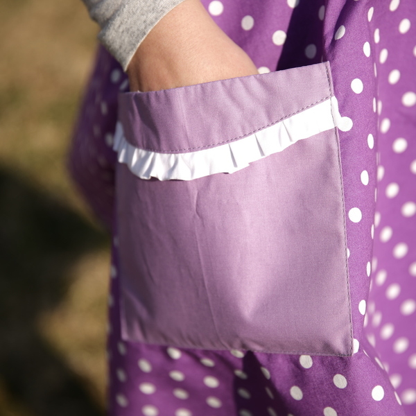 Lavender Retro Apron - βαμβάκι, κουζίνα, ποδιές μαγειρικής, δώρα γάμου, ρετρό, δώρο για τη γιαγιά - 3