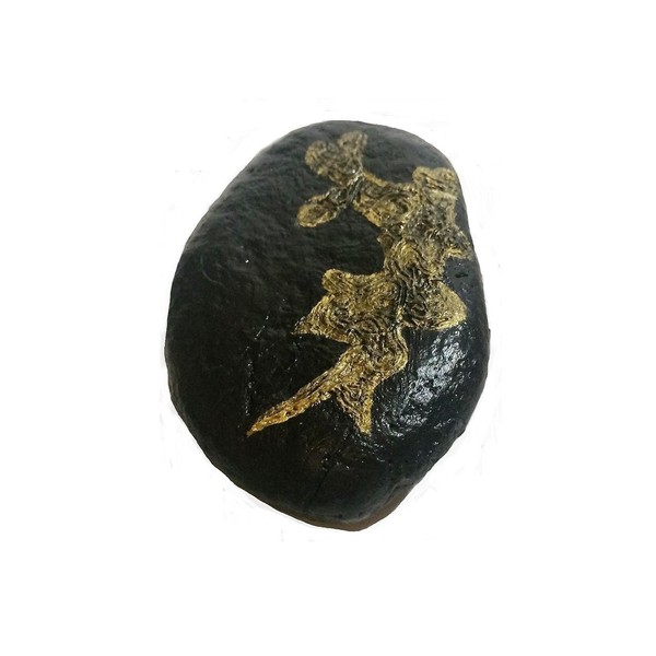 Sculpture | Painted stone - ημιπολύτιμες πέτρες, ζωγραφισμένα στο χέρι, μοναδικό, πέτρα, χρυσό, δώρο, διακόσμηση, ακρυλικό, πέτρες, unique, Black Friday, διακοσμητικές πέτρες, βότσαλα - 2