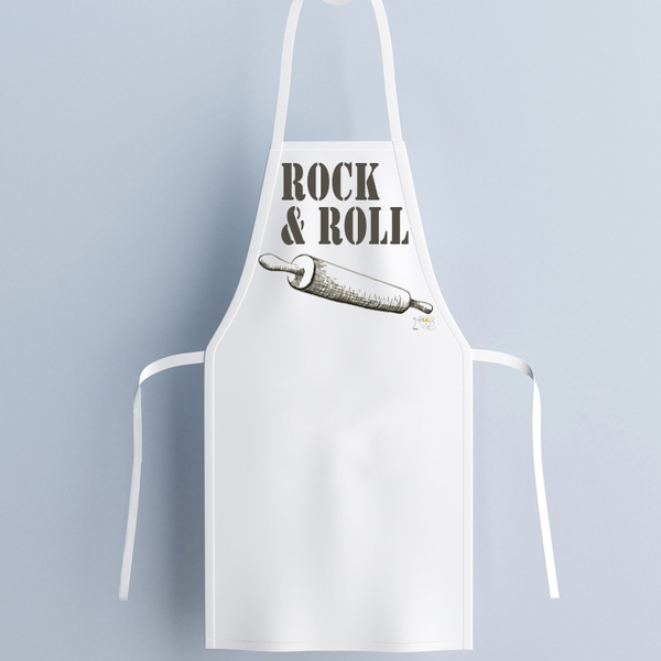 Kitchen apron, Μαγειρική ποδιά κουζίνας " ROCK & ROLL" - ύφασμα, γυναικεία, ανδρικά, κουζίνα, δώρο, ποδιές μαγειρικής, rock, πρωτότυπα δώρα, δώρο για τη γιαγιά, φαγητό