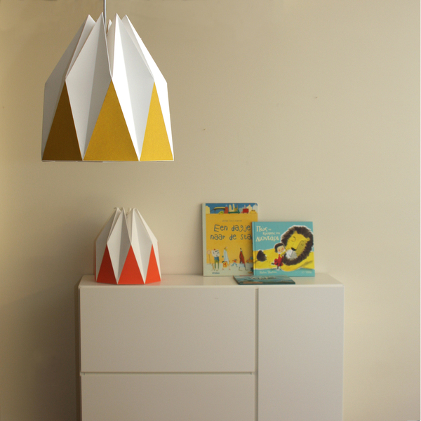 Χάρτινο καπέλο λάμπας origami - χαρτί, origami, χειροποίητα, δώρα γάμου, οροφής - 3
