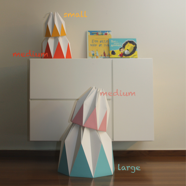 Χάρτινο μεταξοτυπημένο καπέλο λάμπας origami small πορτοκαλί - χαρτί, χειροποίητα, οροφής - 3