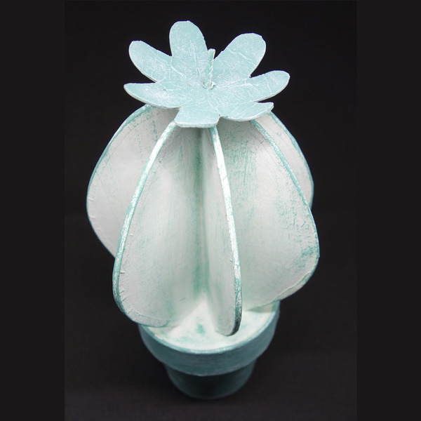 Cactus blue - μπλε, διακοσμητικό, δώρο, decoration, decor, χειροποίητα, δωράκι, gift, κάκτος, διακοσμητικά - 4