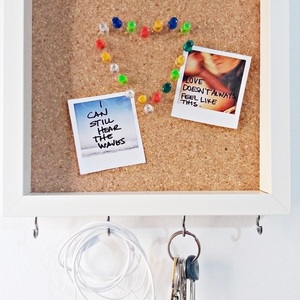 NEW!!!Κάδρο key holder "Memories" - διακοσμητικό, μοντέρνο, επιτοίχιο, δώρο, κλειδί, χειροποίητα, δωράκι, φελλός, μεταλλικά στοιχεία, ιδεά για δώρο, κλειδοθήκες - 3