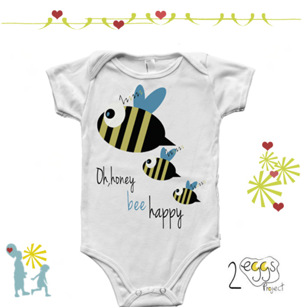 ❥Oh, honey bee happy ❥| ❥Φορμάκι μωρού/ παιδικό μπλουζάκι - fashion, κορίτσι, δώρο, δώρα για βάπτιση, μαμά, δωράκι, βαφτιστήρι, βρεφικά, βρεφικά φορμάκια, δώρο για νεογέννητο, δώρα για μωρά, βρεφικά ρούχα - 2