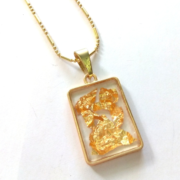 Gold leaf - αλυσίδες, αλυσίδες, γυαλί, γυαλί, επιχρυσωμένα, μακρύ, μεταλλικά στοιχεία