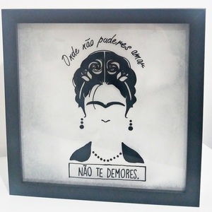 NEW!!!Φωτιζόμενο Κάδρο "FRIDA Kahlo" - ξύλο, γυαλί, ζωγραφισμένα στο χέρι, ιδιαίτερο, πίνακες & κάδρα, επιτοίχιο, τοίχου, δωράκι, unique, gift idea, δώρα γενεθλίων, πρωτότυπα δώρα - 3