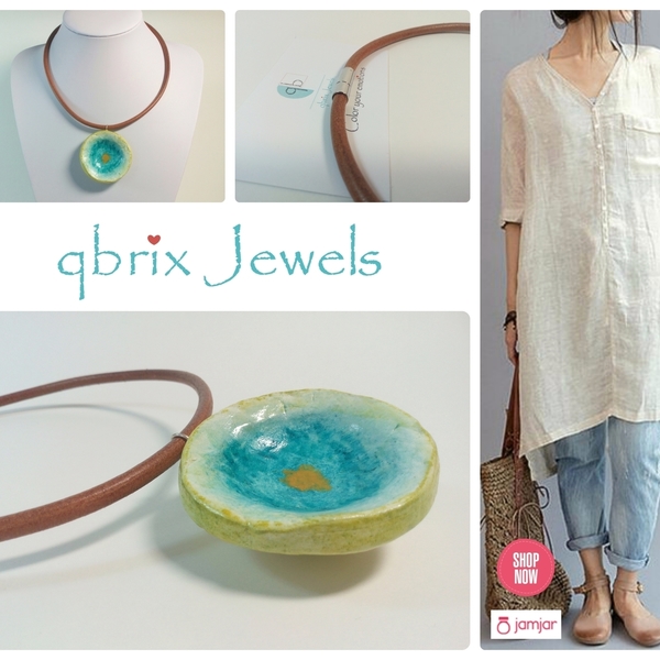 Flower inspired necklace - κολιέ, χειροποίητα, πρωτότυπο, minimal, διαχρονικό, πηλός, καθημερινό, πηλός, δέρμα - 2