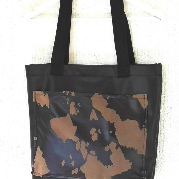 Τσάντα με ανάγλυφη τσέπη - fashion, ώμου, μεγάλες, minimal, δερματίνη, boho, φθηνές