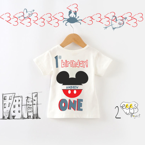 1st Birthday with Mickey Mouse!!!|Παιδικό T-shirt | Φορμάκι μωρού - αγόρι, t-shirt, δώρο, αγάπη, χειροποίητα, αγορίστικο, πάρτυ γενεθλίων, βρεφικά φορμάκια, δώρα γενεθλίων, δώρα για μωρά, βρεφικά ρούχα - 2
